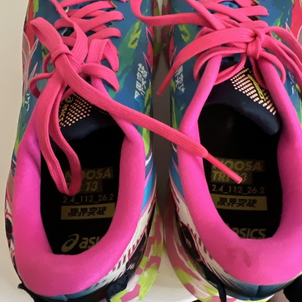 ASICS Noosa Tri 13 Women's Running Shoe Size 10 Bright Colorful Pink Blue Green - Picture 8 of 11